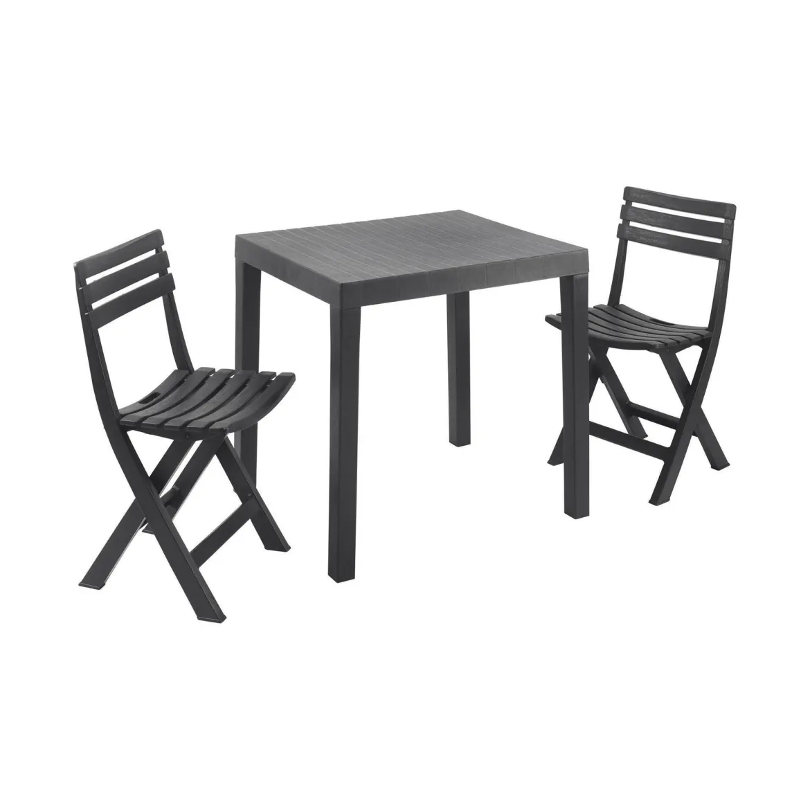 Salotto da esterno economico 2 sedie 1 tavolo antracite - Altar