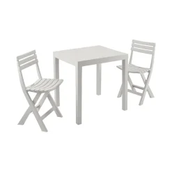 Salotto da esterno economico 2 sedie e tavolo bianco - Altar