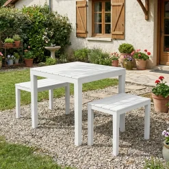 Salotto da esterno panchine bianco - Alambico
