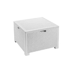 Salotto da esterno 5 posti e 1 tavolo effetto rattan bianco - Somnus