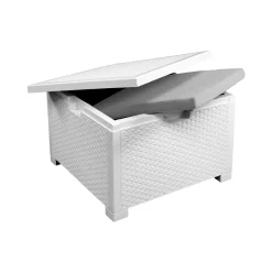 Salotto da esterno 5 posti e 1 tavolo effetto rattan bianco - Somnus