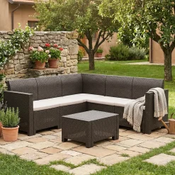 Salotto da giardino divano tortora - Somnus