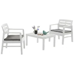 Salotto da giardino 2 poltrone bianco - Alfio