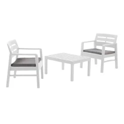 Salotto da giardino 2 poltrone e 1 divano antracite - Orillia