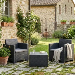 Salotto da giardino poltrone antracite - Apis