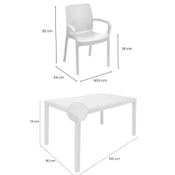 Salotto da giardino 4 posti e 1 tavolo effetto rattan antracite - Asiak