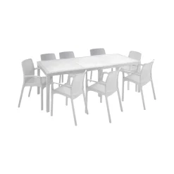 Salotto da giardino sedie effetto rattan bianco - Arret