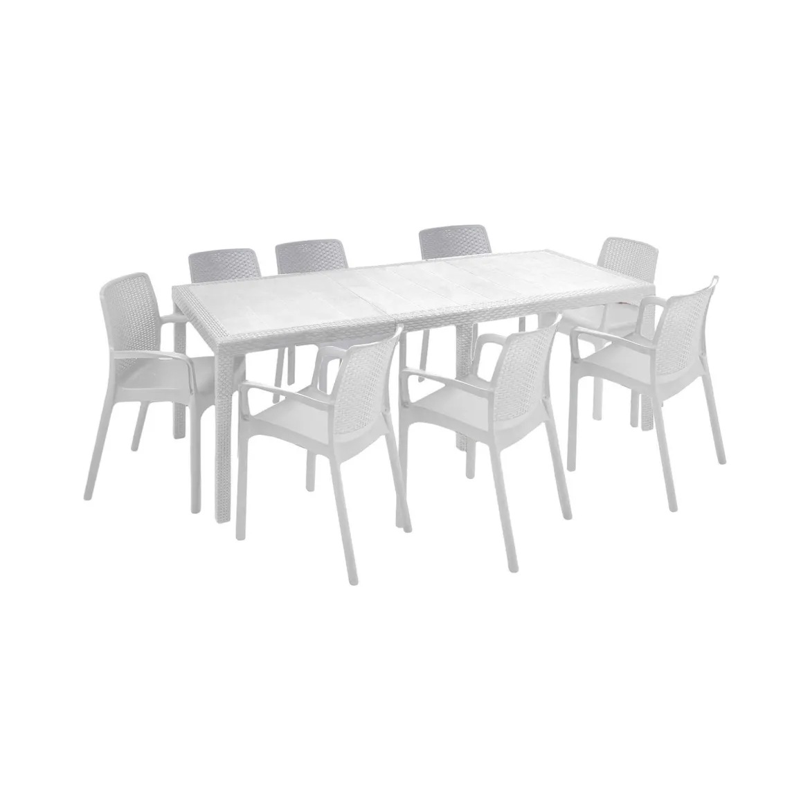 Salotto da giardino sedie effetto rattan bianco - Arret