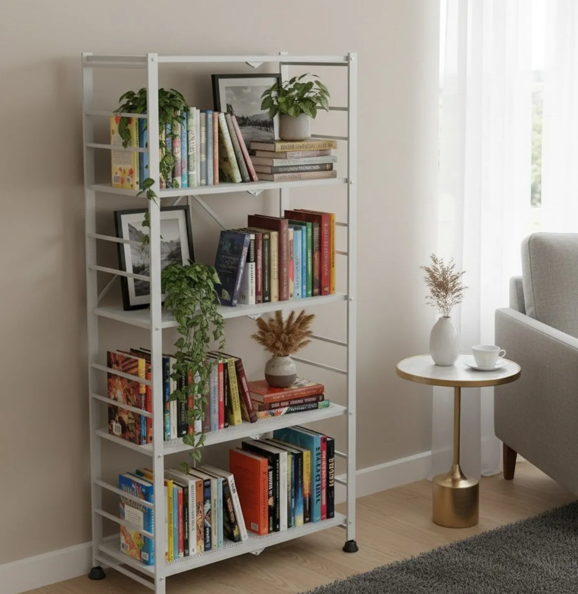 Scaffali Bianco 5 Ripiani Peso Supportato 40 kg, - Minori