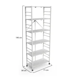 Scaffali Bianco 6 Ripiani Peso Supportato 40 kg, - Ficulle
