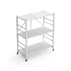 Scaffali Bianco Ruote 3 Ripiani, Peso Supportato 40 kg - Cossato
