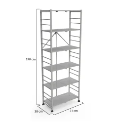 Scaffali Grigio 6 Ripiani Peso Supportato 40 kg, - Ficulle