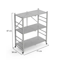 Scaffali Grigio Ruote 3 Ripiani, Peso Supportato 40 kg - Cossato