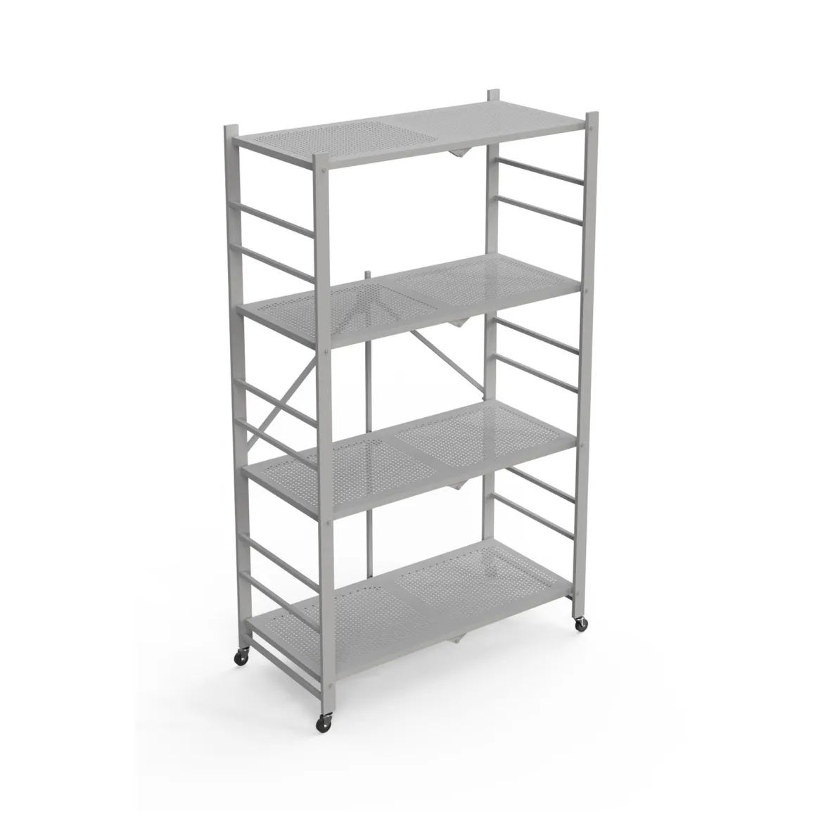 Scaffali Grigio Ruote 4 Ripiani, Peso Supportato 40 kg - Soprana