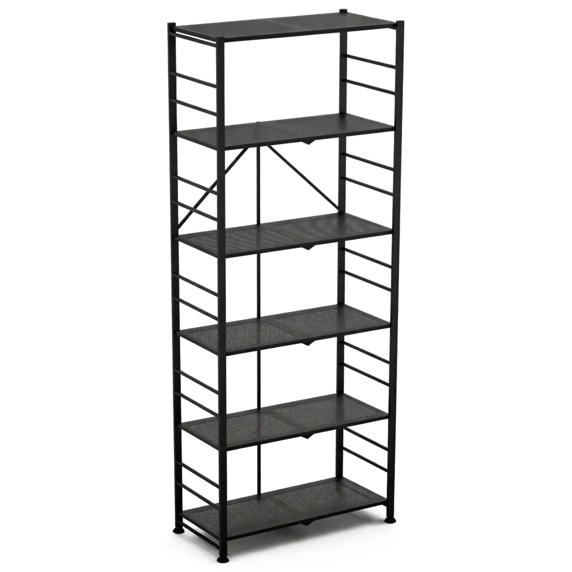 Scaffali Nero Antracite 6 Ripiani Richiudibile 71x38x190h cm, Peso Supportato 40 kg - Ficulle
