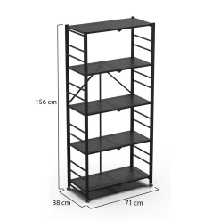 Scaffali Nero 5 Ripiani Peso Supportato 40 kg, - Minori