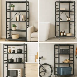 Scaffali Nero 5 Ripiani Peso Supportato 40 kg, - Minori