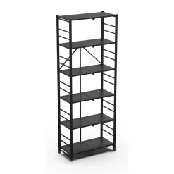 Scaffali Nero 6 Ripiani Peso Supportato 40 kg, - Ficulle