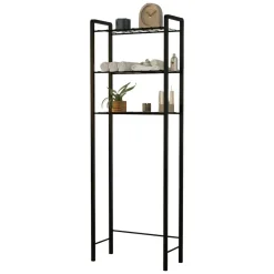 Scaffali Nero 3 Ripiani 52x24x150h cm, - Maniace