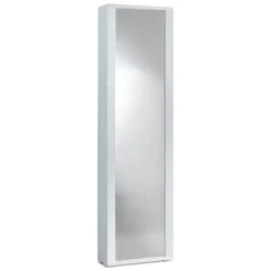 Scarpiera alta bianca 50x182h cm anta a specchio - Asiago