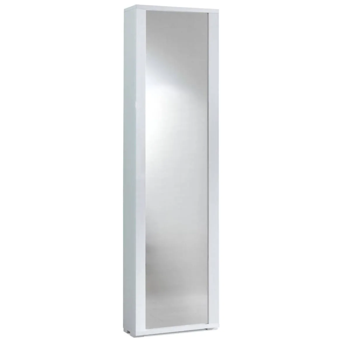 Scarpiera alta bianca 50x182h cm anta a specchio - Asiago
