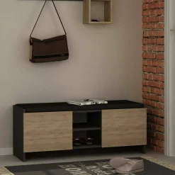 Scarpiera 2 ante antracite e rovere 110x43h cm - Axar