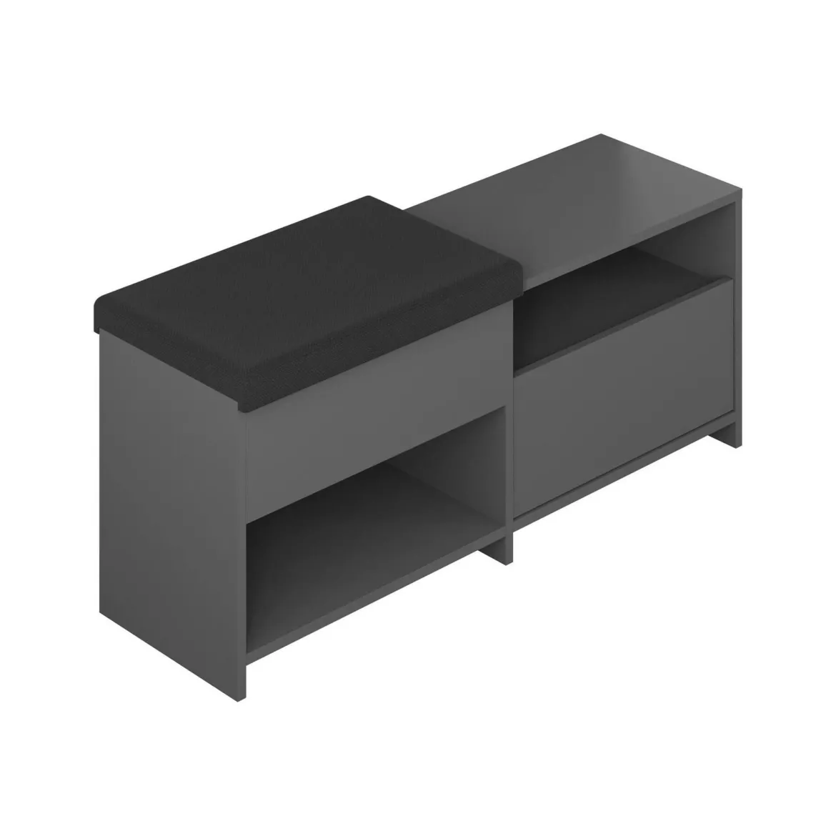 Scarpiera 2 ante antracite 120x51h cm - Nuri