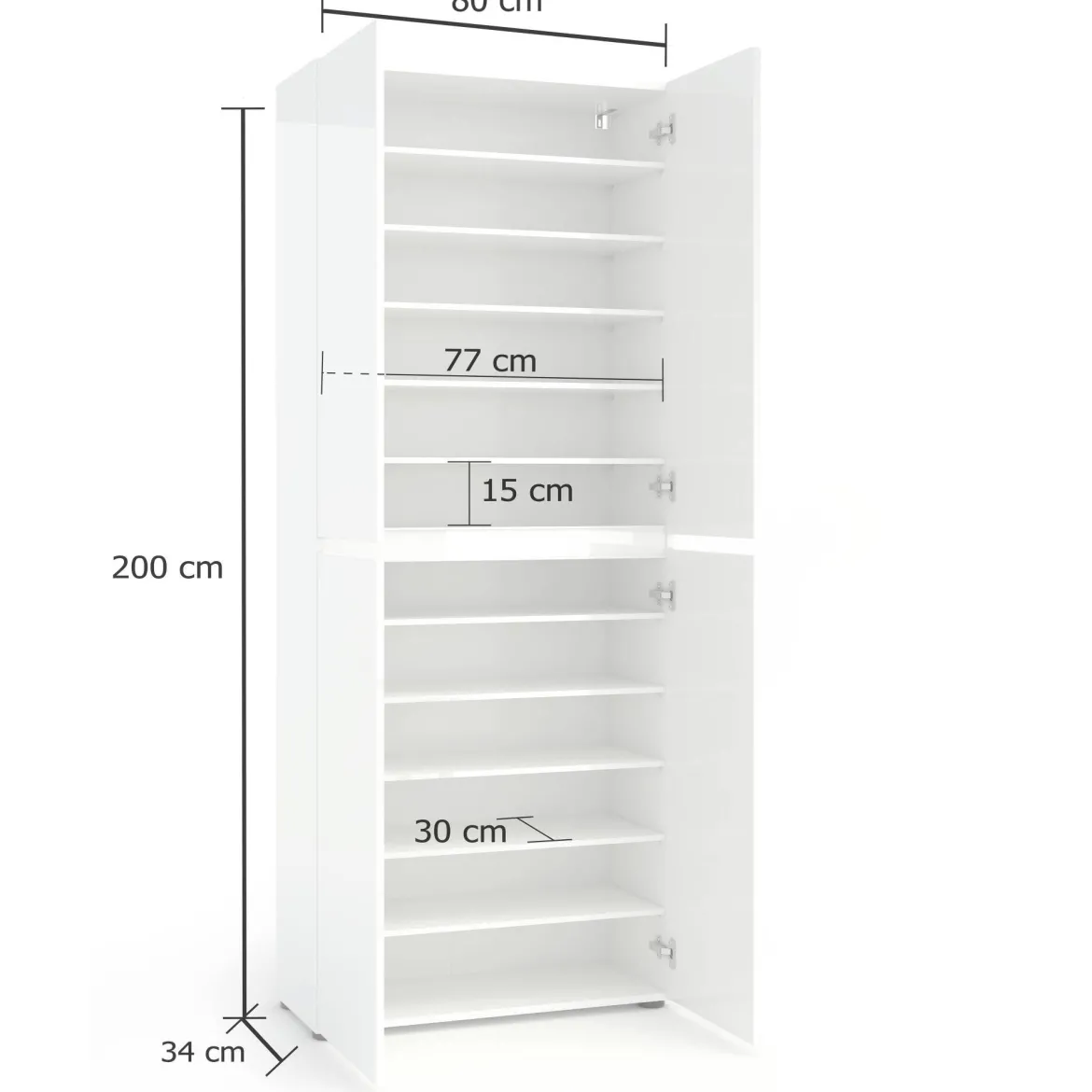 Scarpiera 4 ante antracite 80x200h cm - Bellante