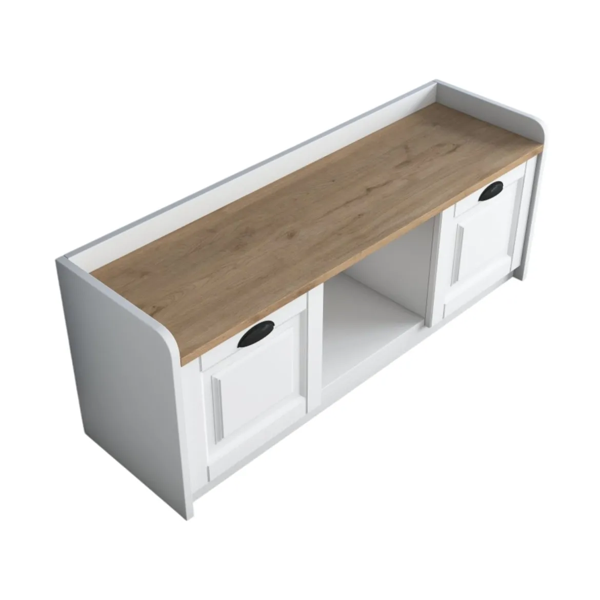 Scarpiera 2 ante bianca e noce 120x45h cm - Egay