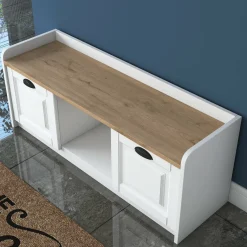 Scarpiera 2 ante bianca e noce 120x45h cm - Egay