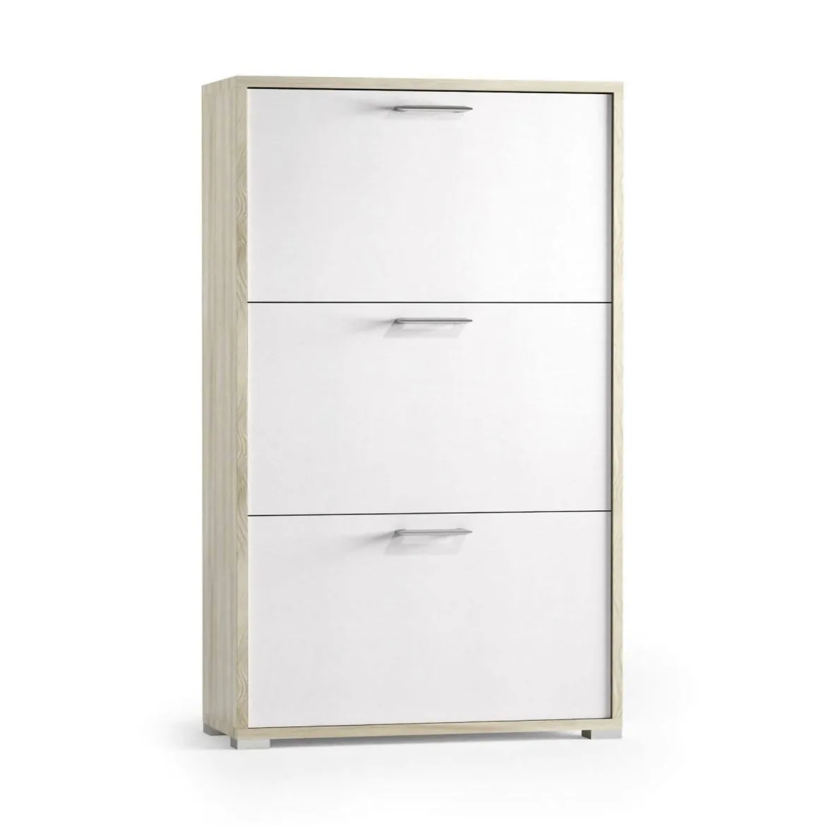Scarpiera 3 ante bianca e rovere 67x112h cm - Axinite