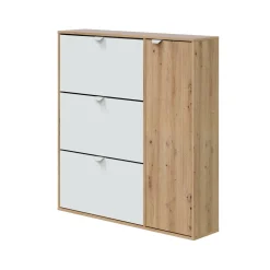 Scarpiera 4 ante bianca e rovere 67x147h cm - Adeindein
