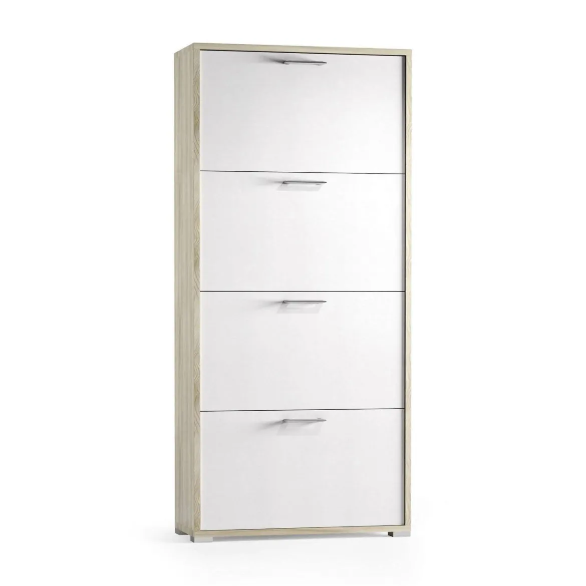 Scarpiera 4 ante bianca e rovere 67x147h cm in legno - Adeindein