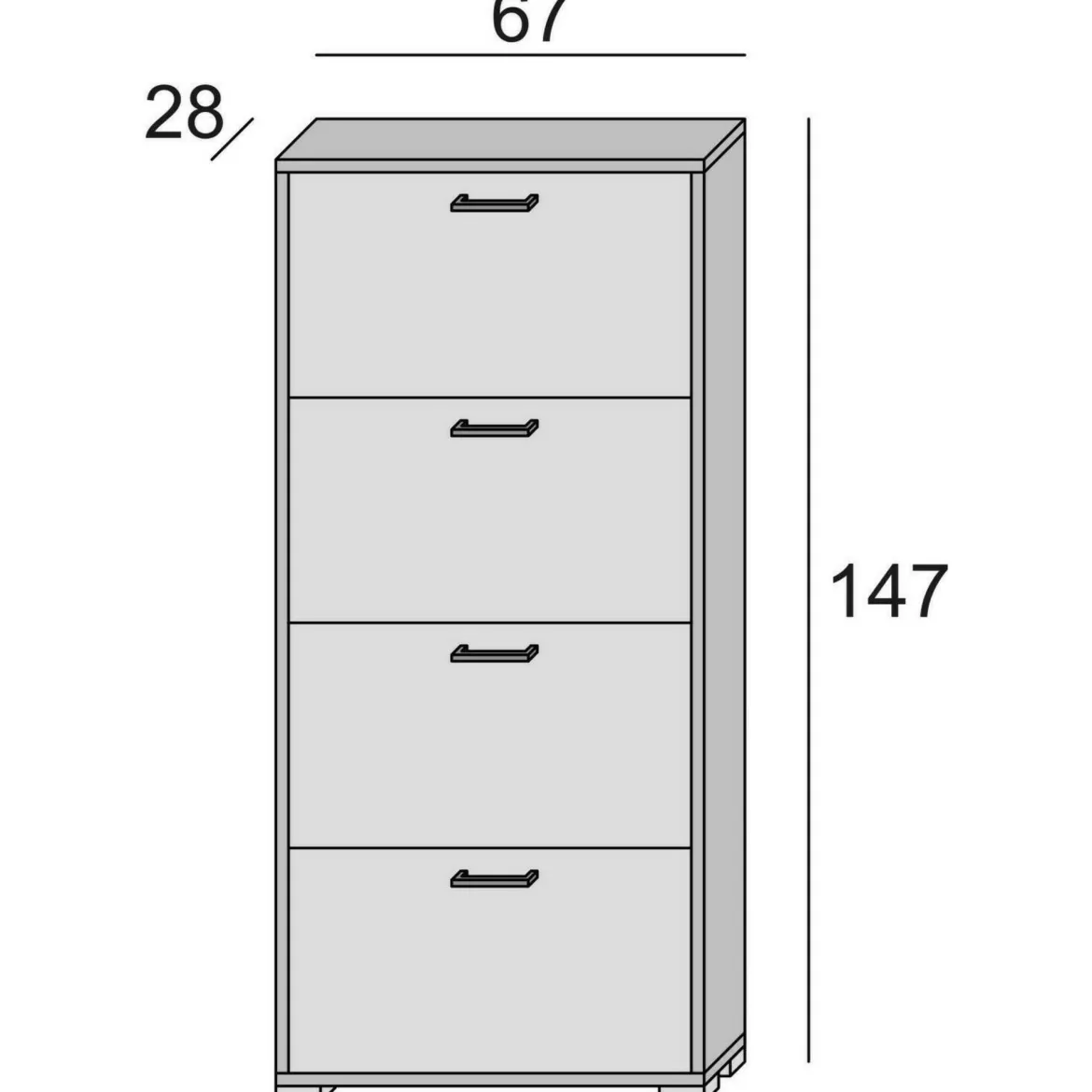 Scarpiera 4 ante bianca e rovere 67x147h cm in legno - Adeindein
