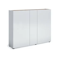 Scarpiera 3 ante bianca lucida e rovere 145x115h cm - Anir