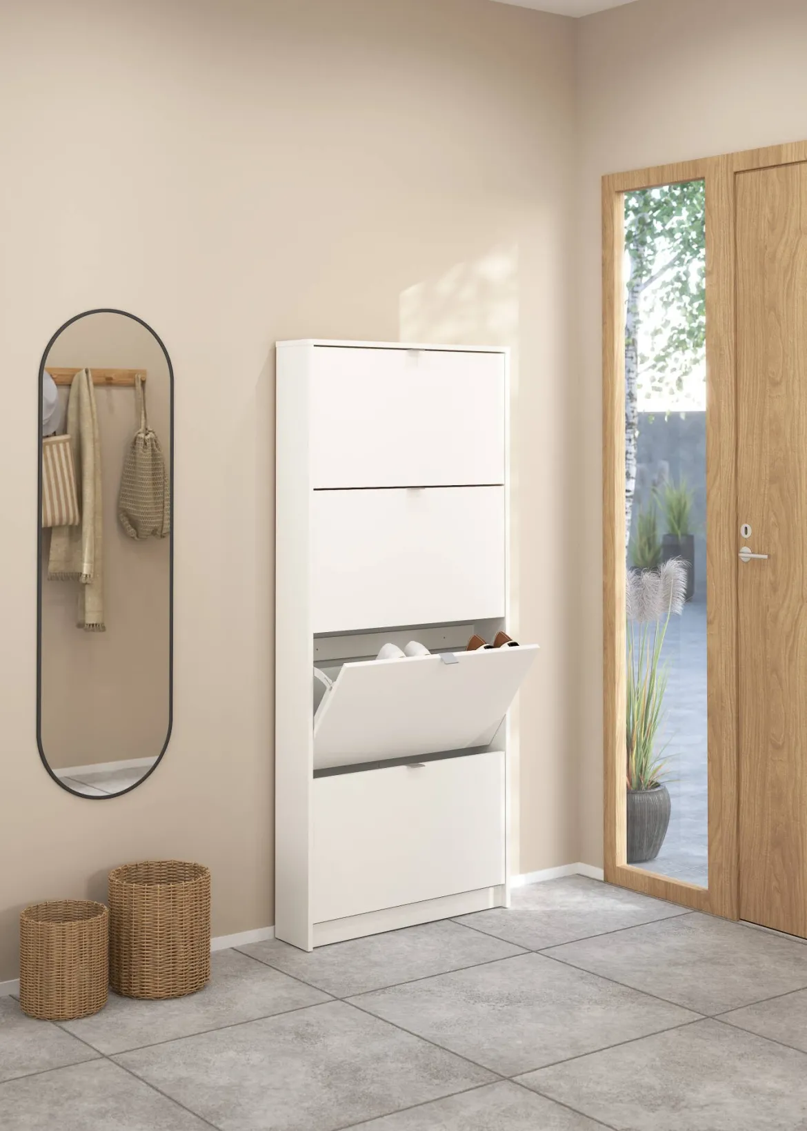 Scarpiera 4 ante bianca 70x162h cm - Desideria