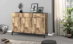 Scarpiera 3 ante e 2 cassetti acero e ardesia 120x80h cm - Syria