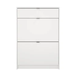 Scarpiera 2 ante e 1 cassetto bianca 70x101h cm - Theophile