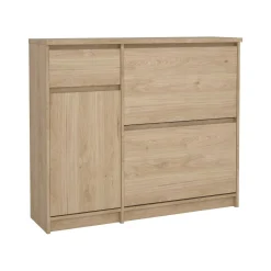 Scarpiera 3 ante e 1 cassetto rovere 108x92h cm - Todd