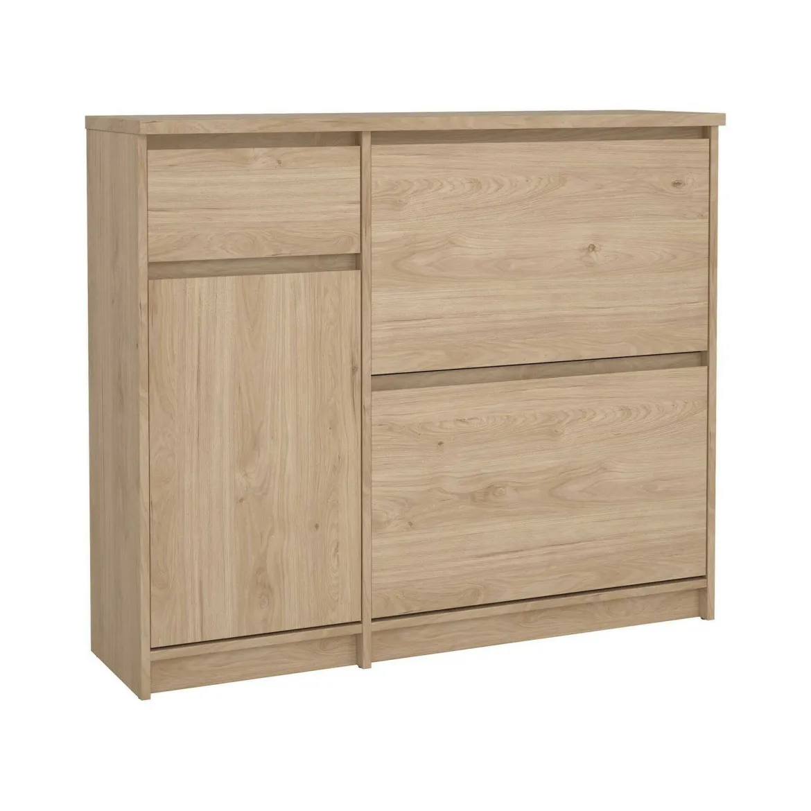 Scarpiera 3 ante e 1 cassetto rovere 108x92h cm - Todd