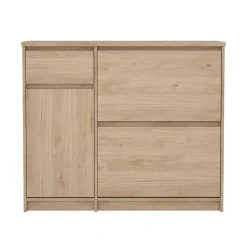Scarpiera 3 ante e 1 cassetto rovere 108x92h cm - Todd
