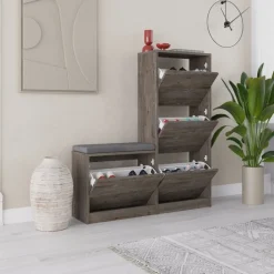 Scarpiera 4 ante marrone 105x119h cm - Velma