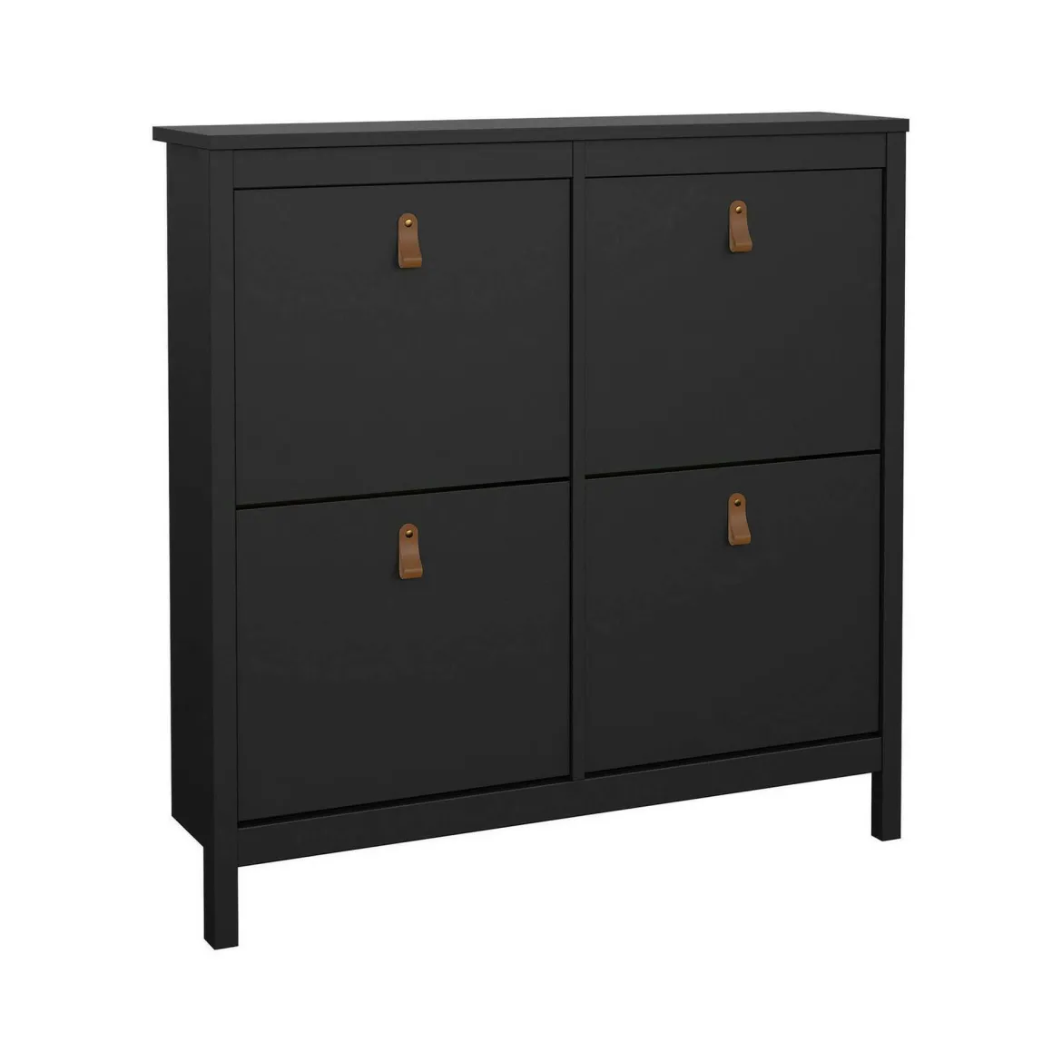 Scarpiera 4 ante nera 102x102h cm - Actinidia