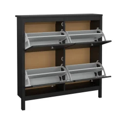 Scarpiera 4 ante nera 102x102h cm - Actinidia