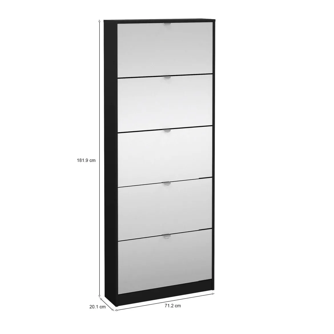 Scarpiera 5 ante nera 71x181h cm - Angiolo