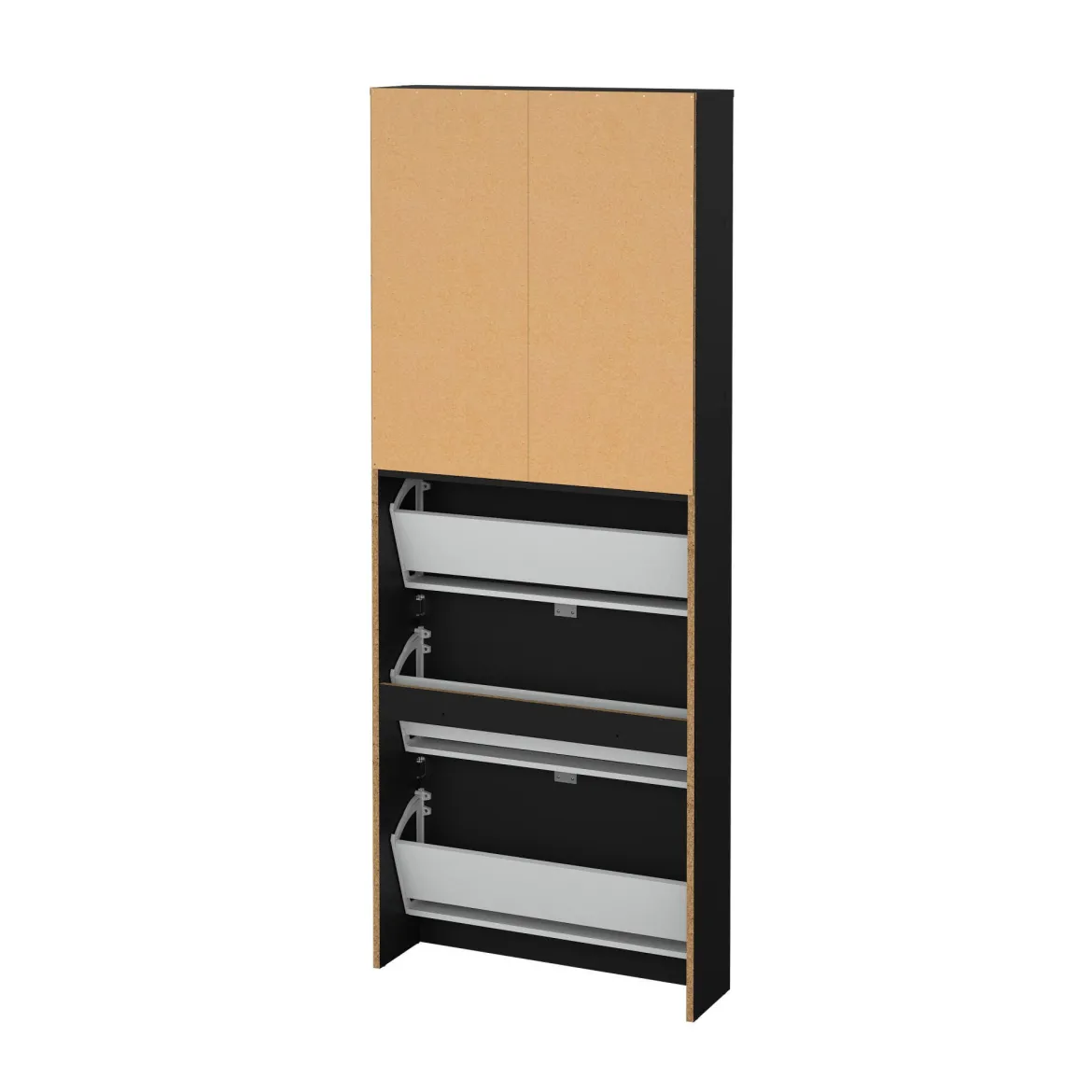 Scarpiera 5 ante nera 71x181h cm - Angiolo