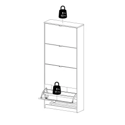 Scarpiera 4 ante nera 70x162h cm - Epidoto