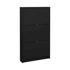 Scarpiera 3 ante nera 70x123h cm in legno - Aran