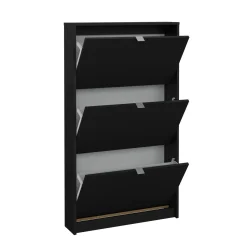 Scarpiera 3 ante nera 70x123h cm in legno - Aran