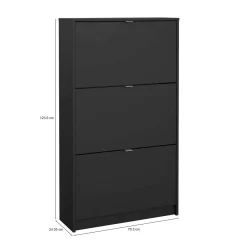 Scarpiera 3 ante nera 70x123h cm - Irina